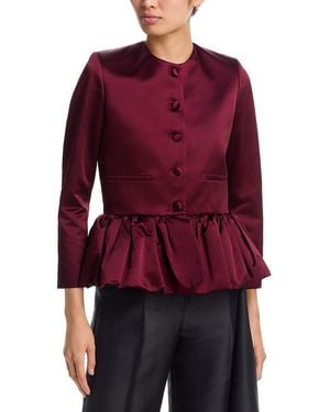 LIBEROWE Satin Duchess Peplum Jacket - Red