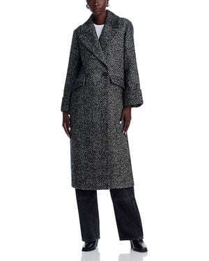 Aqua Chevron Coat - Black