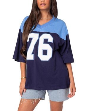 Edikted 76 Oversized Tee - Blue