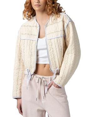 Blank NYC Embroidered Quilted Jacket - Natural