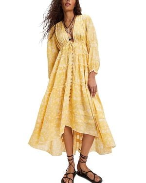 Free People Pappiet Floral Midi Dress - Yellow