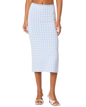 Astr Babbett Midi Sweater Skirt - Blue