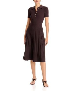 Michael Kors Fit & Flare Polo Midi Dress - Red
