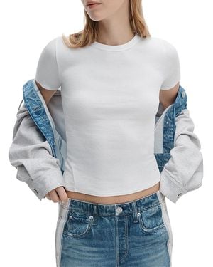 Rag & Bone The Essential Rib Crewneck Tee - Gray