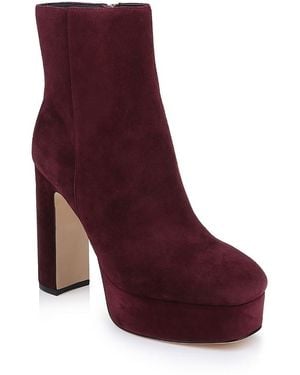 L'Agence Soho Suede Platform Boots - Purple