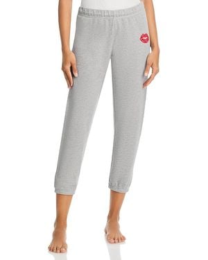 Aqua Avery Crop Sweatpants - Gray
