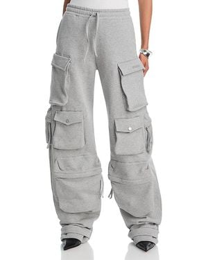 The Attico Fern Cotton Cargo Pants - Gray