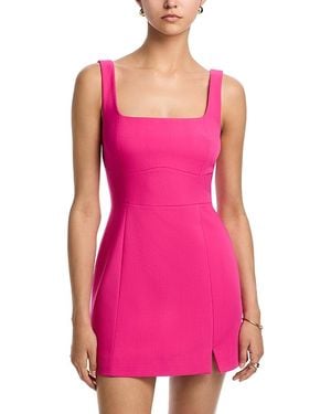 French Connection Azra Slit Front Twill Dress - Pink