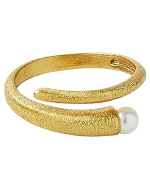 Ottoman Hands Avalon Pearl Stacking Ring - Metallic