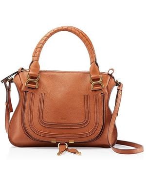 Chloé Marcie Medium Leather Satchel - Brown