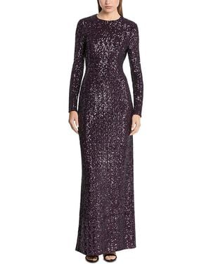 Michael Kors Michael Michael Kors Sequin Long Sleeve Gown - Purple