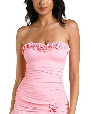 La Blanca Ig Ruffle Bandeau Tankini Top - Pink