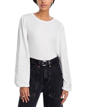 PAIGE Cyrano Pintuck Trim Top - White