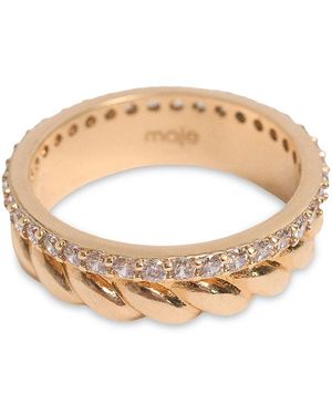 Maje Twisted Cubic Zirconia Ring - White