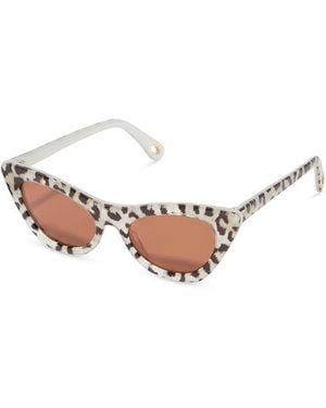 Lele Sadoughi Downtown Ivory Leopard Cat Eye Sunglasses, 55Mm - Pink