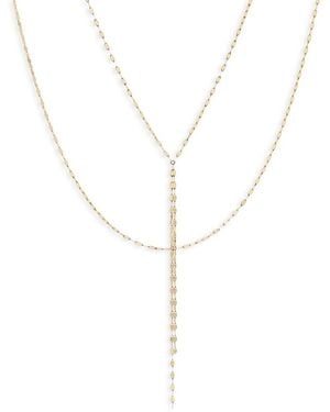 Lana Jewelry 14K Double Strand Blake Lariat Necklace - White