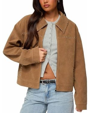 Edikted Memphis Studded Jacket - Brown
