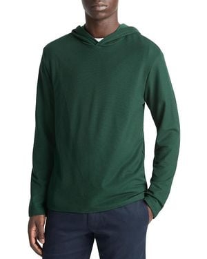 Vince Pima Pique Pullover Hoodie - Green