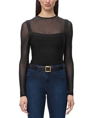Hervé Léger The Sabrina Illusion Mesh Top - Black