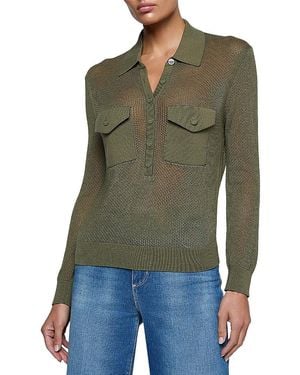 L'Agence Carine Pointelle Collared Sweater - Green