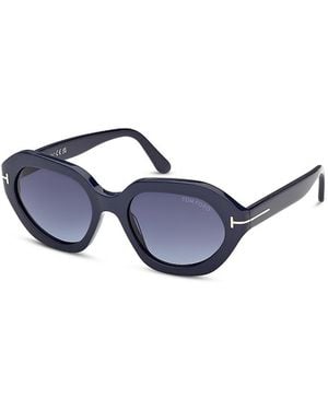 Tom Ford Geometric Sunglasses, 53Mm - Blue