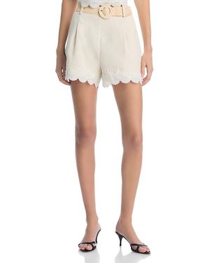 Aqua Lace Trim Shorts - White