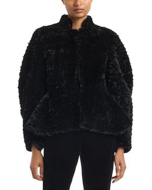 LIBEROWE Shearling Peplum Jacket - Black