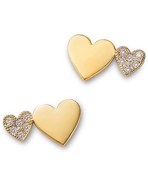 Zoe Chicco 14K Tiny Open Heart Studs | Lyst