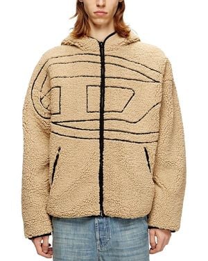 DIESEL S-Zat Teddy Fleece Hooded Sweatshirt - Natural