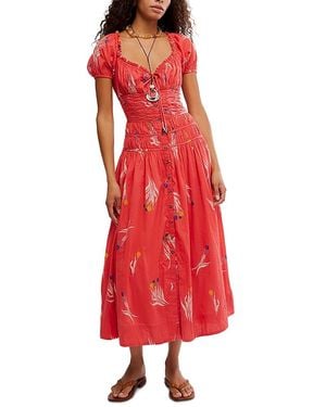 Free People Complete Me Midi Dress - Red