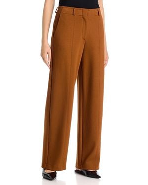 Theory Straight Leg Knit Pants - Brown