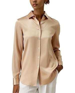 LILYSILK Spread Collar Silk Shirt - Natural