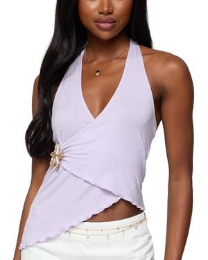 Edikted Arian Starfish Asymmetric Halter Top - White
