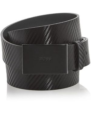 BOSS Tion Leather Belt - Black