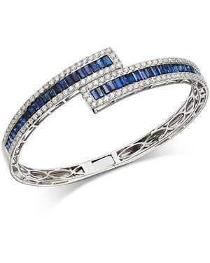 Bloomingdale's Fine Collection Luxe Collection Sapphire & Diamond Bypass Bracelet - Blue