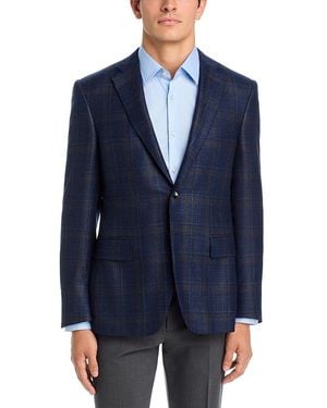 Canali Sienna Classic Fit Wool Blend Plaid Sport Coat - Blue