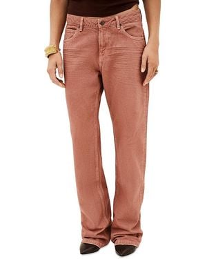 Ba&sh Cvana Low Rise Wide Leg Jeans - Pink