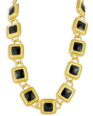 Aqua Crystal Vintage Statement Necklace, 16-19- Exclusive - Metallic