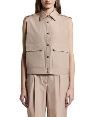 Peserico Leaf Collar Vest - Natural