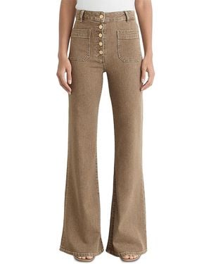 Reiss Cali High Rise Flare Leg Jeans - Natural