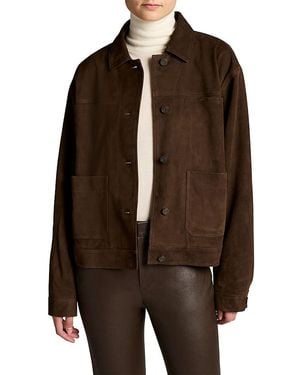 Vince Suede Trucker Jacket - Brown