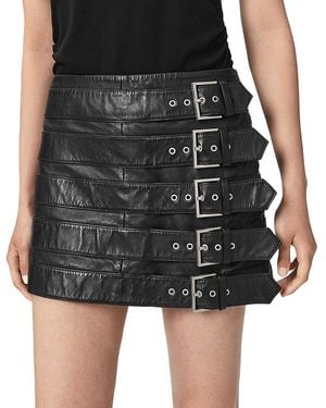 AllSaints Betty Buckle Skirt - Black