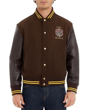 CASABLANCA Wool Varsity Jacket - Brown