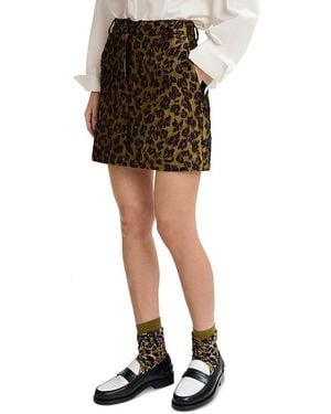 Essentiel Antwerp Leopard Jacquard Mini Skirt - Black
