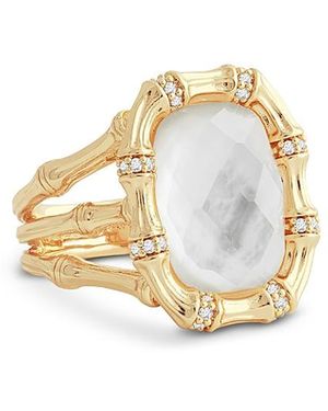 Anabel Aram Bamboo Stone Statement Ring - Metallic