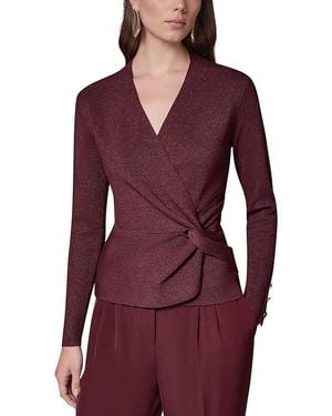Donna Karan Twisted Sweater Top - Purple