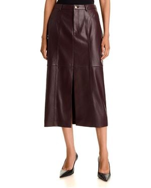 French Connection Madeline Faux Leather Midi Skirt - Brown