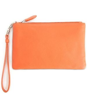 ROYCE New York Leather Wristlet - Orange