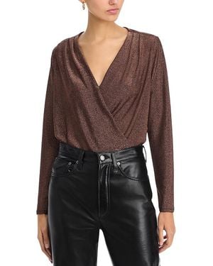 Status By Chenault Long Sleeve Slinky Surplice Top - Multicolor