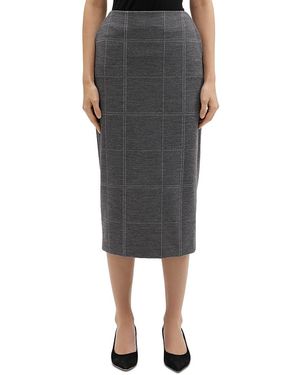 Theory Plaid Pencil Skirt - Black